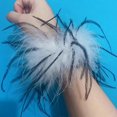 thumbnail image 1 of Thick Ostrich Feather cuffs for women Furry fur cuffs a waers feather cuffs Anklets Feather Slap Bracelets Patting Circle, 1 of 4