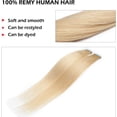 thumbnail image 3 of AmPm Extensions de Cheveux Tape In Cheveux Humains 20 Pcs 16 Pouces 50g /blond Foncé/ Ombre 100 % Remy Cheveux Humains Balayage Racines Cheveux Invisibles Sans Couture Trame de Peau Ruban Double Face pour Femmes, 3 of 7