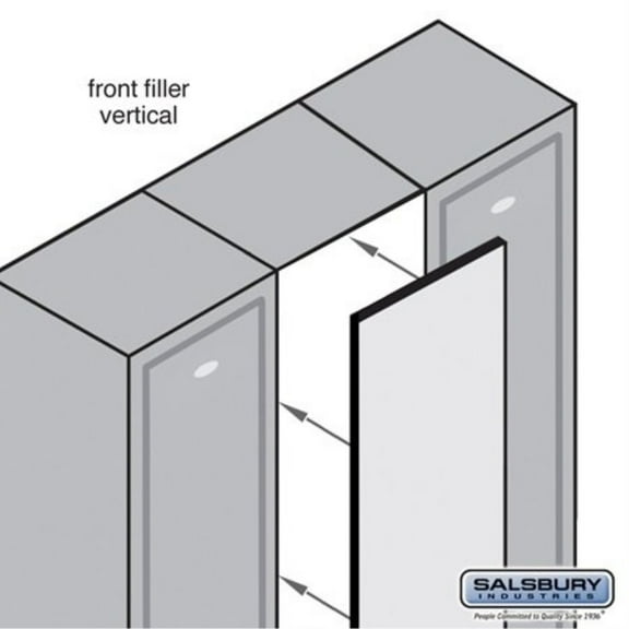 Front Filler - Vertical - 9 Inches Wide for Solid Oak Executive Wood Locker - Light