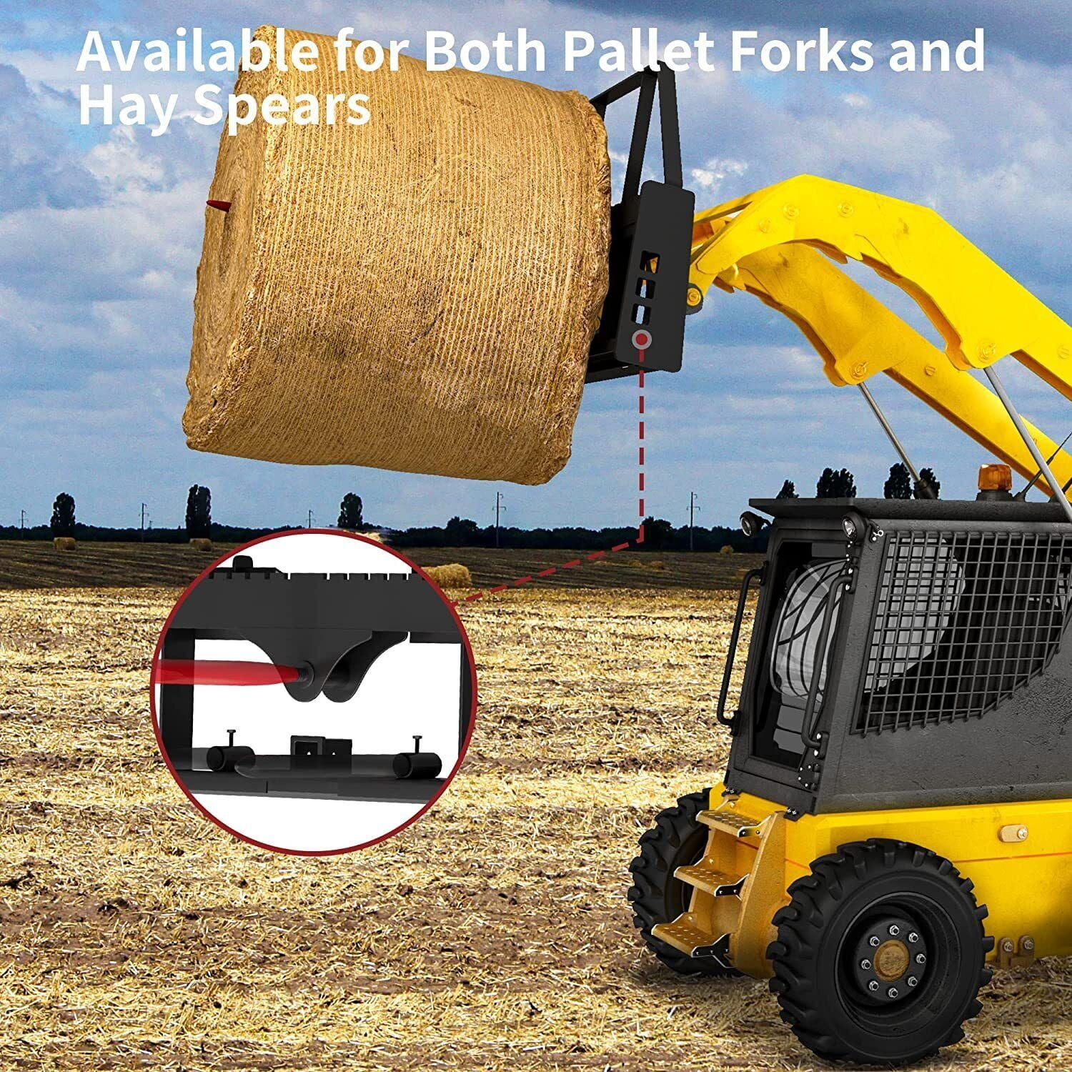 RVNI 45" 2500LBS Capcity Pallet Fork Frame Attachment for Kubota Bobcat Skid Steer