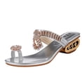 thumbnail image 1 of asddcavvf Fashion Spring And Summer Women's Sandals Flip Flops With Rhinestone Hollow Heel Slippers, 1 of 9