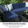 thumbnail image 3 of 7 Piece Patio Furniture Sets, Outdoor Sectional Patio Conversation Set Wicker Rattan Sofa Chair Set with Cushion and Glass Table, 3 of 7