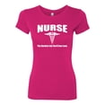 thumbnail image 2 of Wild Bobby, Nurse the Hardest Job You'll Ever Love | Womens Pop Culture Slim Fit Junior Tee, Raspberry, Large, 2 of 3
