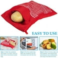 thumbnail image 4 of Microwave potato bags, 2 reusable microwave cookware bags, baked potato bags, red, 4 of 6