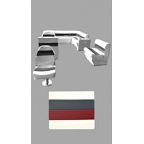 Horizon Manufacturing Premium Pontoon Furniture Set 14 PC Premium 008 White/Red/Charcoal