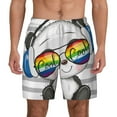 thumbnail image 2 of Goofa Panda with Sun glasses Printed Men's Swim Trunks Board Shorts Quick Dry Mens Swimming Trunks with Compression Liner,Breathable Fit Hawaii Beach Shorts-Small, 2 of 9