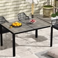 thumbnail image 5 of Aluminum Patio Table - Spacious Dining Surface - Backyard Dining / Quick - dry Feature to Avoid Spill Lingering / Wood - plastic Composite Top for Aesthetics, 5 of 6