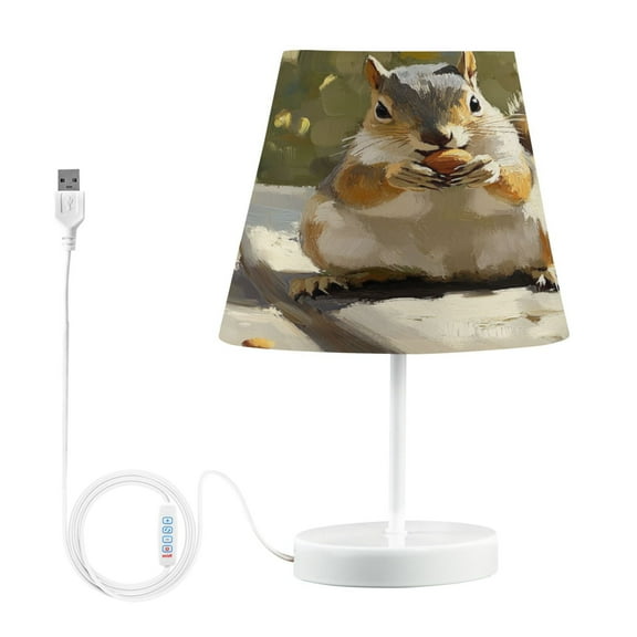 BZSMCE Table Lamp Creative Squirrel Painting Simple Pattern Night Light
