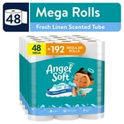 Angel Soft 2-Ply Toilet Paper, Fresh Linen Scented Tube, 48 Mega Rolls, 320 Sheets Per Roll