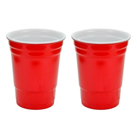 - Red Hard Plastic Cup 16oz - 2 Pack