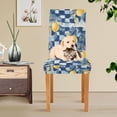 thumbnail image 4 of Yayeee 2 Pack Dining Chair Covers Stretch Parson Chairs Slipcovers Seat Protector, Retro Plaid Lemon, 4 of 6