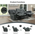 thumbnail image 5 of Bonzy Home Reclining Loveseat 2-Seat Manual Recliner Sofa with Hidden Armrest Cup Holders, Breathable Fabric, Grayish Green, 5 of 7