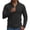 Black, variant on Basic V-Neck Thin Solid Long-Sleeve Base Top, Light Crinkle Woven Fabric for Indoor Home Relaxation Black L