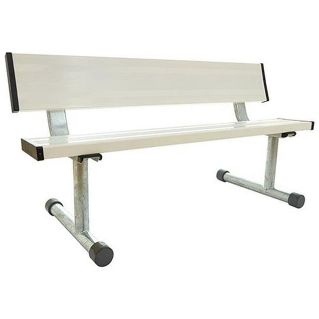 5 ft. Portable Bench with Back - White