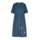 thumbnail image 5 of Puntoco Vestido Casual De Manga Corta Con Bolsillo De Algodón Y Lino De Color Sólido Con Cuello Redondo De Primavera Y Verano Para Mujer Azul Marino Xxxl,Regalos Para Mujer Joven, 5 of 5