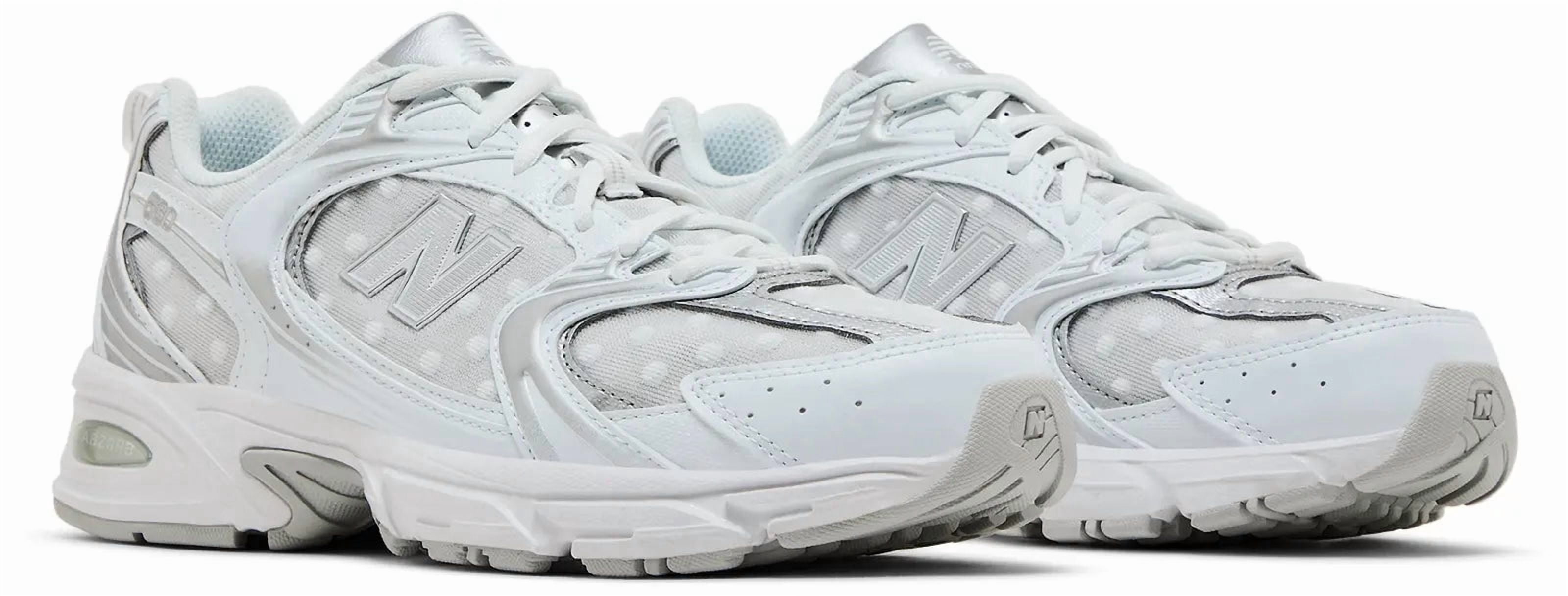 New Balance 530 White Silver Metallic Polka Dots