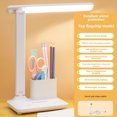 thumbnail image 1 of Lampe de Bureau LED pour Étude Étudiante avec Protection des Yeux, Contrôle Tactile, Modes Rechargeable et Branchable, Design Pliable, Tête Rotative, et Réglage de la Luminosité/température à 3 Niveaux – Idéale pour Lecture en Dortoir, 1 of 6