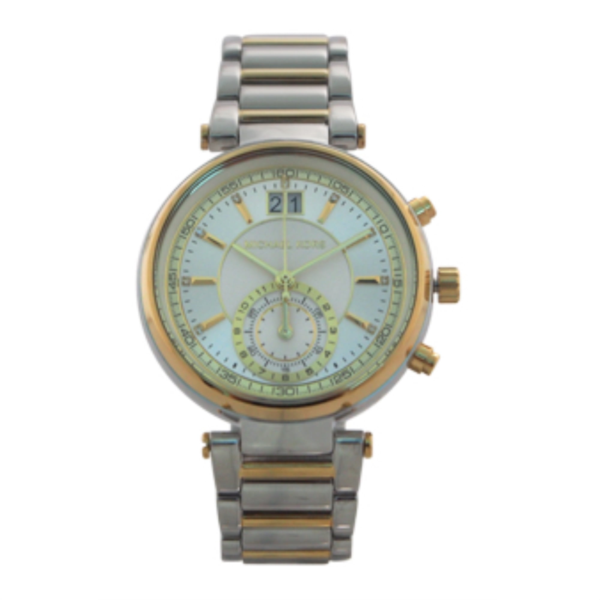 MK6225 Chronograph Sawyer Two Tone Stainless Steel Bracelet Watch by Michael Kors for Women 1 Pc Watch Walmart