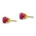 thumbnail image 2 of FB Jewels 14K Yellow Gold 5mm Ruby Earrings - July, 2 of 3