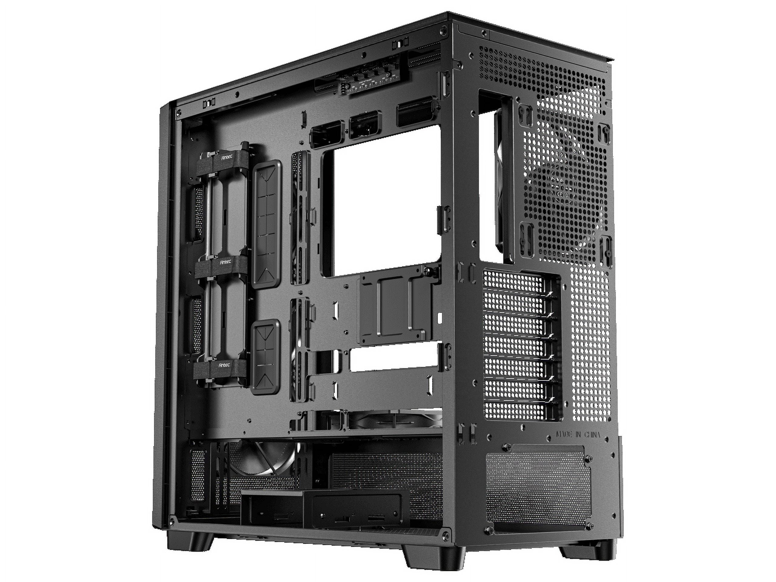 Antec Flux SE Silent PC Case, Sound-Dampening Foam Side Panels for Quiet Operation, Walnut Wood Front Panel, 5 x PWM Fans, USB Type-C, 420mm Radiator Support, Back Connect Ready, E-ATX Mid Tower Case
