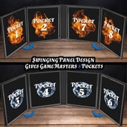 CASEMATIX DM Screen 8-Panel Deluxe GM Screen - Eight Panel Folding Dungeon Master Screen with 2 Swinging Panels for TTRPGs - Black, Inserts Not Included
