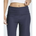 thumbnail image 3 of Real Essentials 3 Pack: Women's Ribbed Foldover Wide Leg Loose Capri Open Bottom Yoga Lounge Pants (Available in Plus), 3 of 5