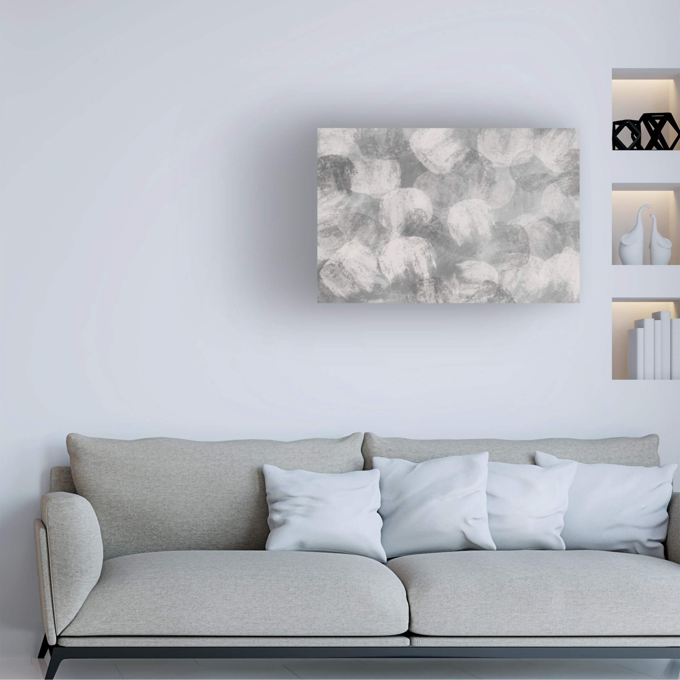 Canvas Wall Art - Treechild 'Grey Thick Strokes Pattern' Wall Art for Living Room, Bedroom, or Office D?cor by Trademark Fine Art - 19 x 12 Inches