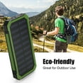 thumbnail image 2 of Cargador de batería externo del banco de energía solar portátil de 20000 mAh con luz LED de 6 piezas verde, 2 of 8
