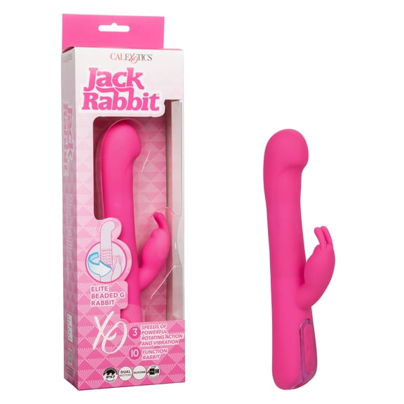 CalExotics Jack Rabbit Elite Beaded G Rabbit Vibrator, Pink