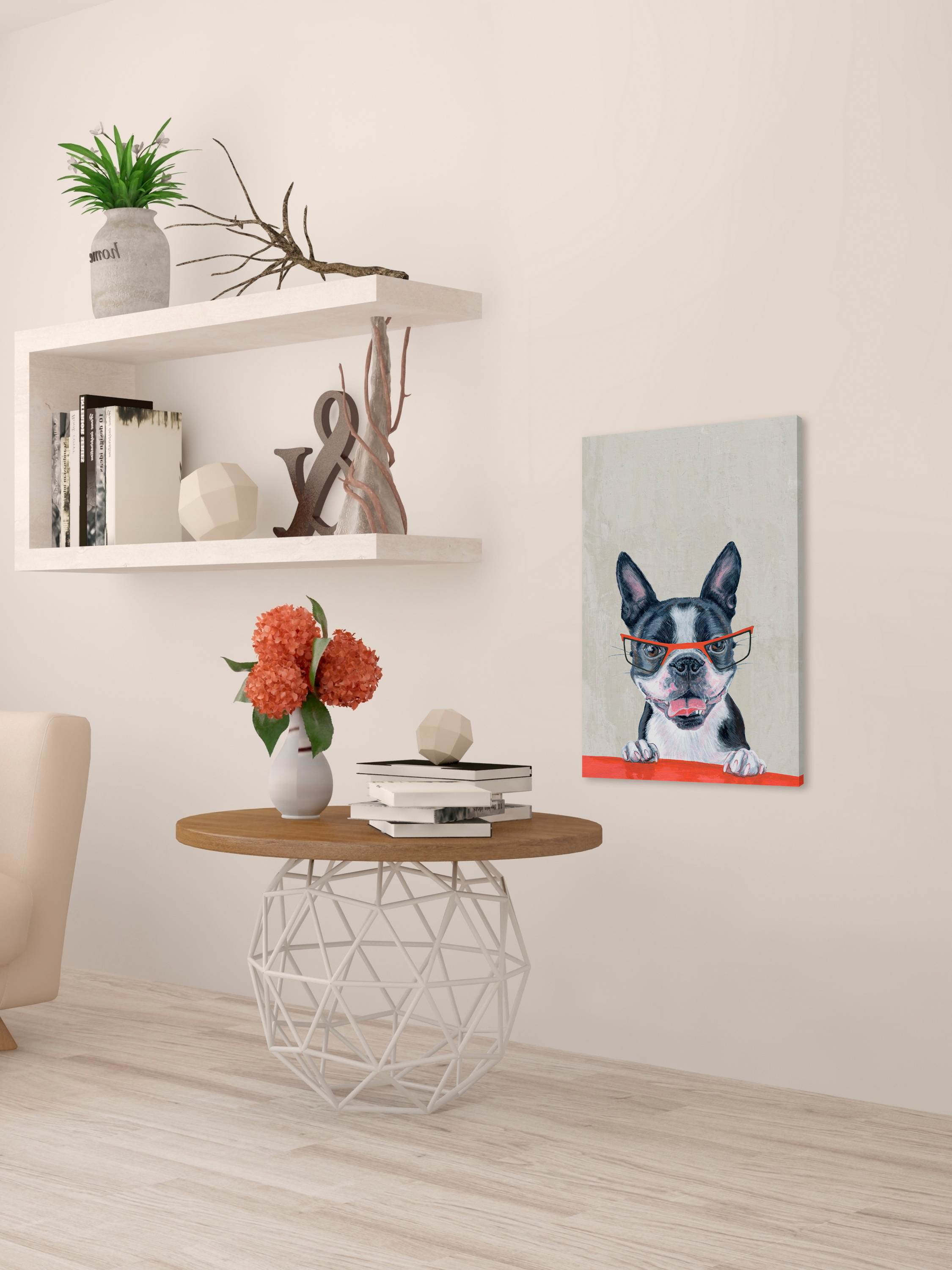 Marmont Hill "Dog Prof" Painting Print on Wrapped Canvas