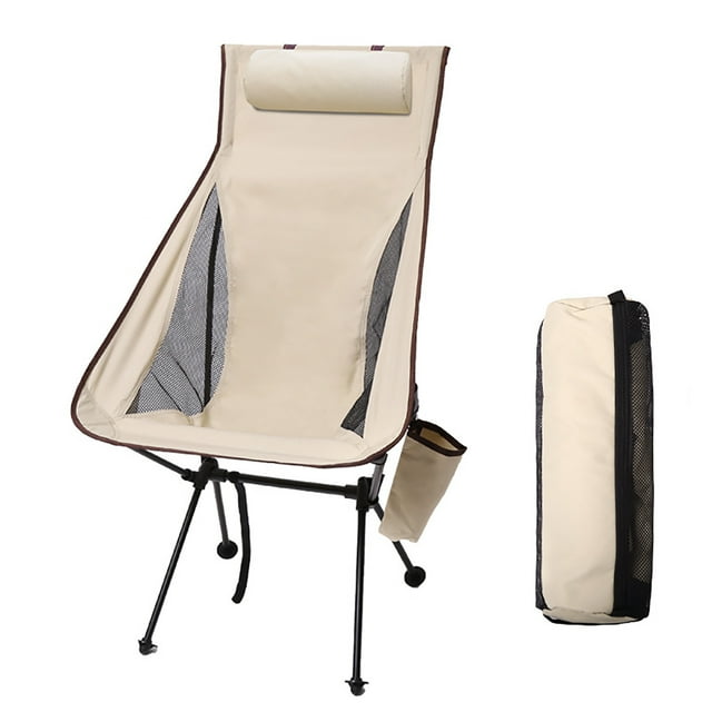 Chaise de Camping Pliante Légère, Chaise de Camping Portable à Dossier Haut avec