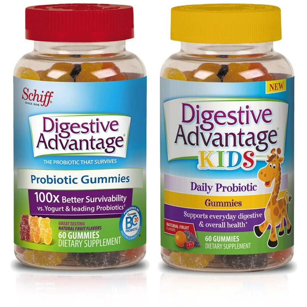 Digestive Advantage Probiotic Gummies, Natural Fruit, Kids 60 Ct