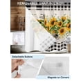 thumbnail image 3 of No Hook Cloth Fabric Shower Curtain with Snap in Liner, Sunflower Waterproof Shower Curtains Set with See Through Top Window, Summer Botanical Bee Rustic Black Plaid Bath Curtains Shower 36"x78", 3 of 6