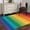 Multicolor, variant on Area Rug for Living Room, Rainbow Striped Non-Slip Indoor Large Carpet for Bedroom/Dining Room, Colorful Gradients Modern Abstract Art Washable Low-Profile Rectangle Floor Runner Rugs - 4 x 6 Ft