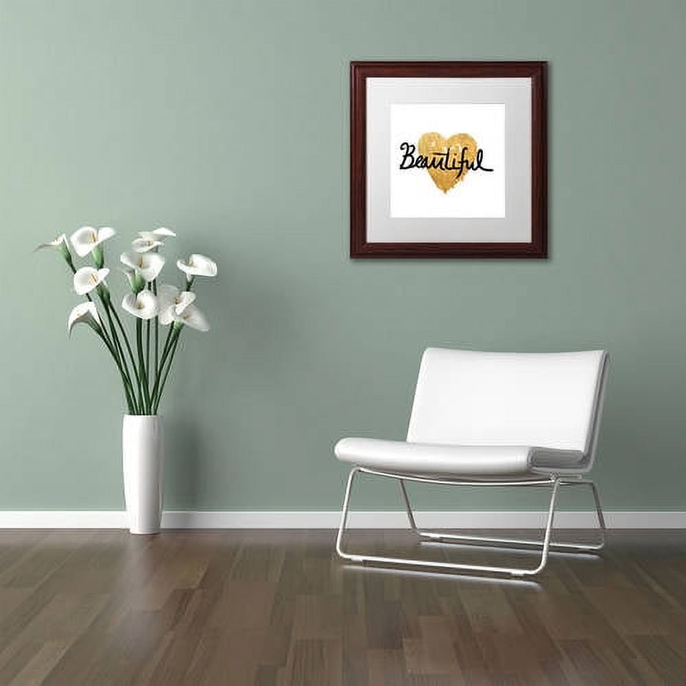 Trademark Fine Art "Beautiful On White" Canvas Art by Lisa Powell Braun, White Matte, Wood Frame