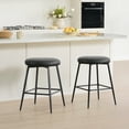 thumbnail image 2 of Spruce & Spring Modern 360° Swivel Counter Stool with Oversized Round Seat and Reinforced Metal Frame Set of 3, Black, 2 of 6