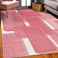 thumbnail image 3 of Contemporary Decorative Rug, 3 Dimensional Cubes Geometric Modern Abstraction Square Shapes Print, Quality Carpet for Bedroom Dorm and Living Room, 6 Sizes, Pink White, by Ambesonne, 3 of 4