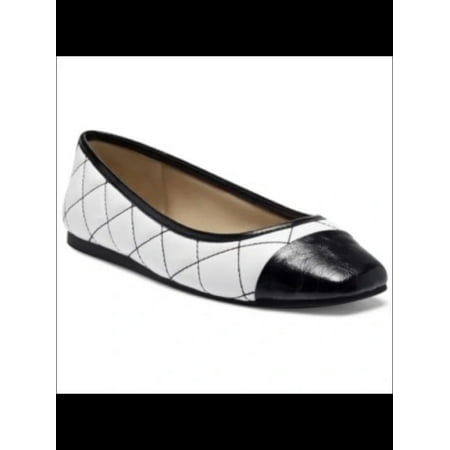 

INC Womens White Quilted Comfort Jenaya Square Toe Wedge Slip On Ballet Flats 6 M