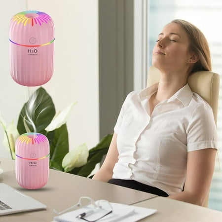 

Portable - Mini-size Mini Cool Humidifier USB Personal Desktop Humidifier Colorful Ambient Light Suitable For Cars Bedrooms Etc. 2 Fog Modes -quiet