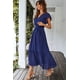 thumbnail image 4 of Vestido maxi cruzado azul PRETTYGARDEN para mujer Talla XXL, 4 of 7