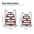 thumbnail image 4 of Bingfone Ladybugs On Black And White Striped1 Drawstrings Backpacks Bags For Men Women Gym Drawstrings Bag, 4 of 9