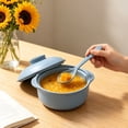 thumbnail image 5 of AUNVITO Microwave Safe Small Cooking Pot Set, Ribbed Handled Bowl With Lid & Spoon, Multi-color Heat Resistant Cookware For Home Dining Prep, 5 of 6