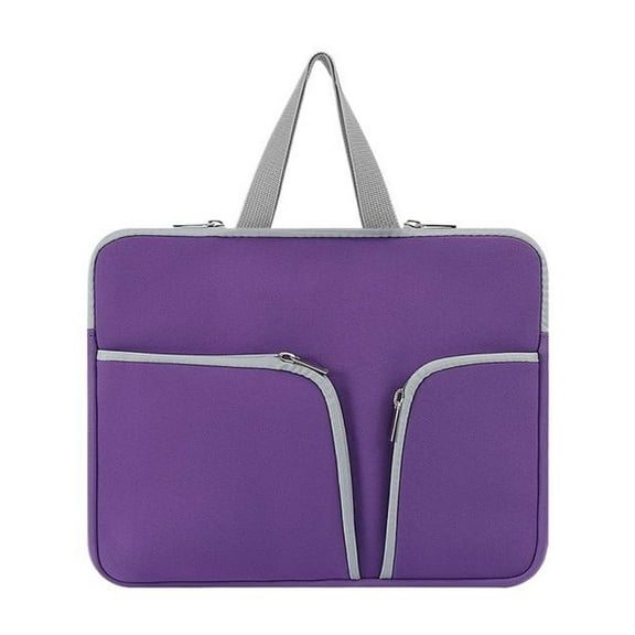 15.6" Waterproof Laptop Sleeve – Diving Material, Multi-Pocket, Zipper Closure(Purple)