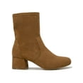 thumbnail image 3 of REACTION KENNETH COLE Womens Brown Stretch Comfort Road Round Toe Block Heel Zip-Up Booties 9, 3 of 4