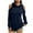 Navy, variant on ABATAB Womens Casual Sweatshirts Cold Shoulder Long Sleeve Hoodies Pullover Curved Hem Tops Fall Fashion Lightweight Clothes