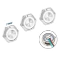 thumbnail image 2 of Interruptor de botón pulsador de 19 mm de 3 piezas de luz LED 12V 24V momentáneo impermeable con cable, 2 of 7