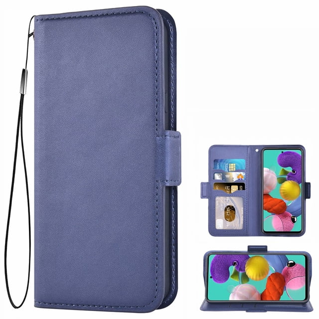 Samsung Galaxy A51-M40S Case, Cell Phone Leather Sleeve PU Leather Cover Wallet Cell Phone Case Cover Compatible for Samsung Galaxy A51-M40S Leather Case - Blue
