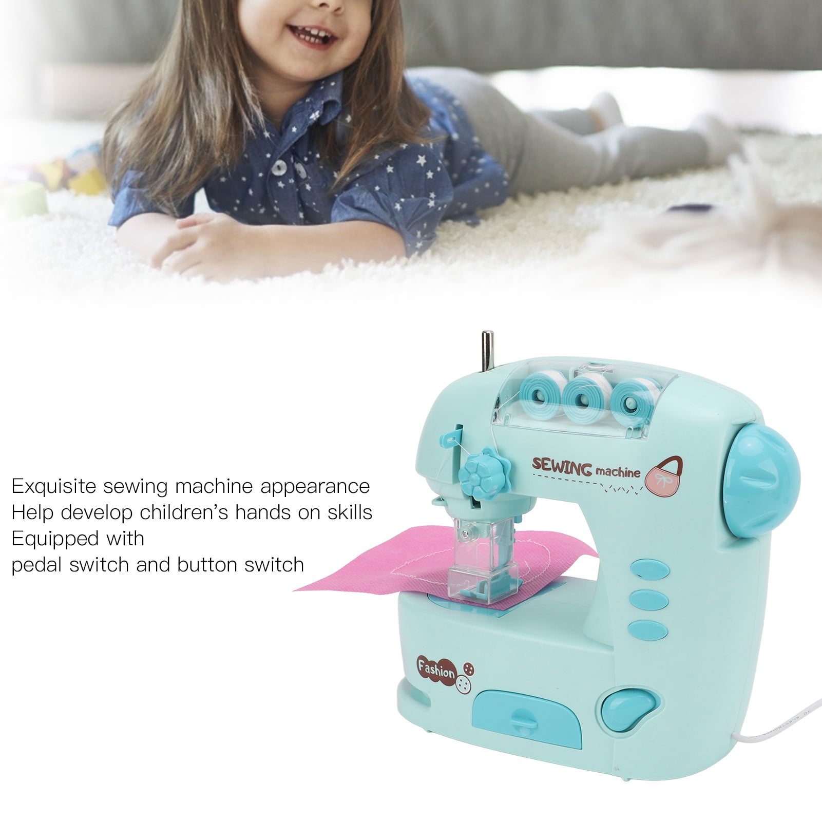 863 Mini Kid's Sewing Machine Educational Interesting Toy Portable Electric DIY Sewing Machine Small Multi-function Mending Machine for Children 