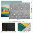 thumbnail image 3 of Camping Quilt Ultralight 70*55in Flannel Fabric Ultra-soft, Warm and Lightweight Camping Blanket Packable Fluorescent Blanket Minimalist Holiday Gifts Rolling Hills and Houses, 3 of 8