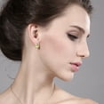 thumbnail image 2 of Gem Stone King 925 Silver Stud Citrine Round Checkerboard Style Stud Earrings for Women Men 6.00 Ctw 8MM, 2 of 3